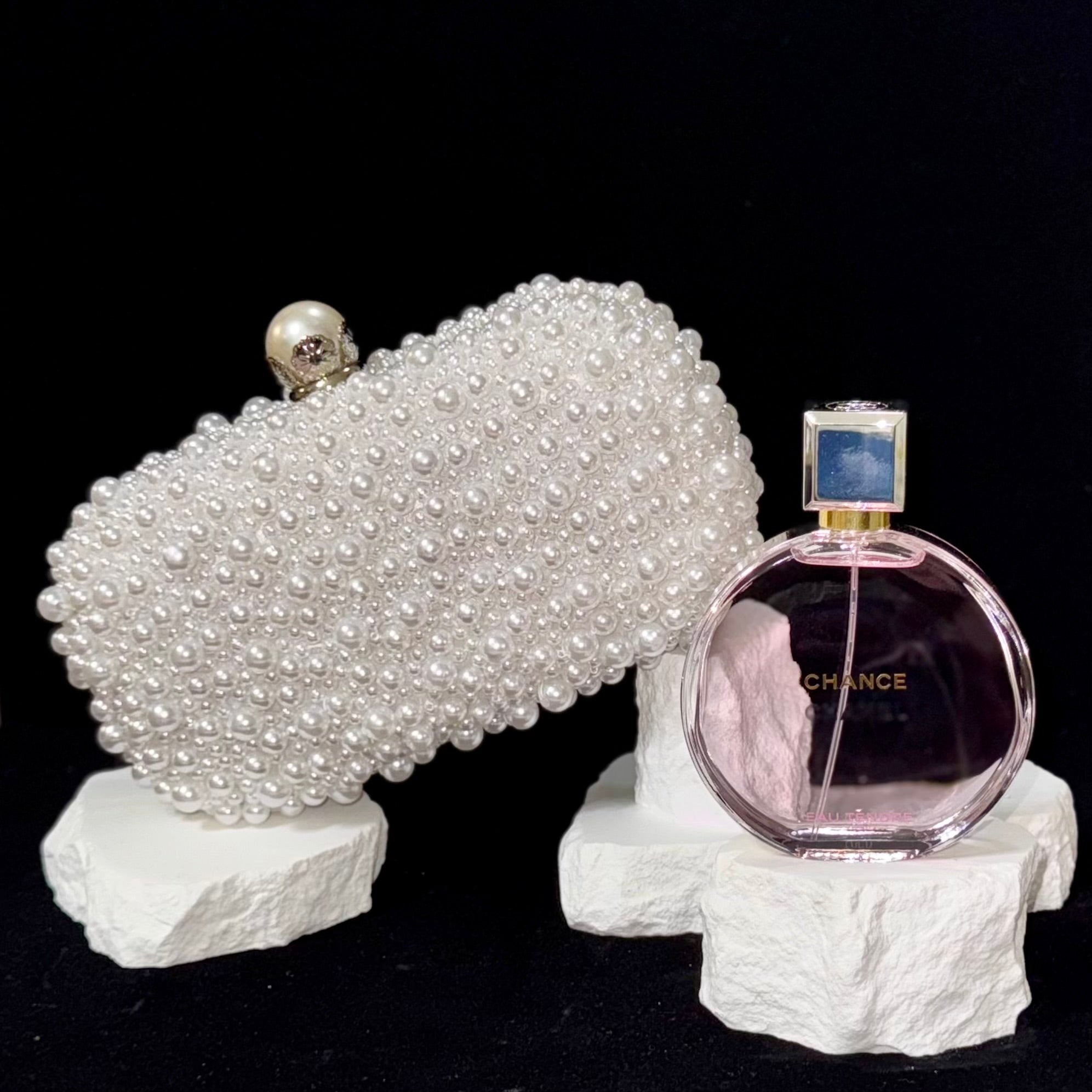 Ivory Pearl Embellished Clutch